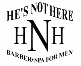 HE'S NOT HERE HNH BARBER SPA FOR MEN logo