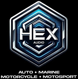 HEX AUDIO AUTO ° MARINE MOTORCYCLE ° MOTOSPORT logo