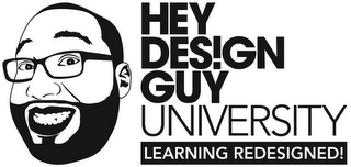 HEY DES!GN GUY UNIVERSITY LEARNING REDESIGNED! logo