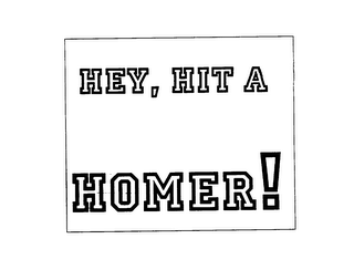HEY, HIT A HOMER! logo