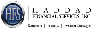 HFS HADDAD FINANCIAL SERVICES, INC. RETIREMENT INSURANCE INVESTMENT STRATEGIES logo