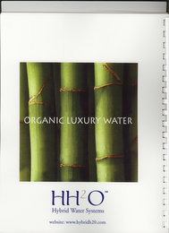 HH2O HYBRID WATER SYSTEMS ORGANIC LUXURY WATER logo