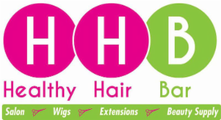 HHB HEALTHY HAIR BAR SALON WIGS EXTENSIONS BEAUTY SUPPLY logo
