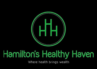 HHH HAMILTON'S HEALTHY HAVEN WHERE HEALTH BRINGS WEALTH logo