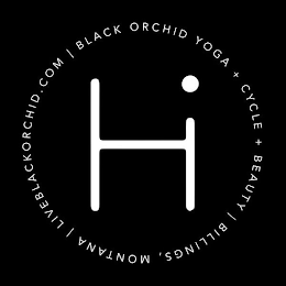 HI BLACK ORCHID YOGA + CYCLE + BEAUTY BILLINGS, MONTANA LIVEBLACKORCHID.COM logo