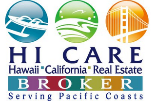 HI CARE HAWAII CALIFORNIA REAL ESTATE BROKER SERVING PACIFIC COASTS logo