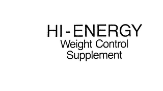 HI-ENERGY WEIGHT CONTROL PROGRAM logo