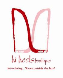 HI HEELS BOUTIQUE INTRODUCING ...SHOES OUTSIDE THE BOX! logo