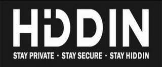HIDDIN STAY PRIVATE - STAY SECURE - STAY HIDDIN logo