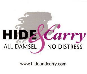 HIDE & CARRY ALL DAMSEL NO DISTRESS WWW.HIDEANDCARRY.COM logo