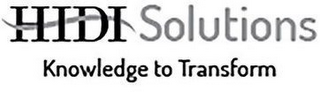 HIDI SOLUTIONS KNOWLEDGE TO TRANSFORM logo