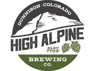 HIGH ALPINE BREWING CO. GUNNISON · COLORADO ELEV 7703' logo