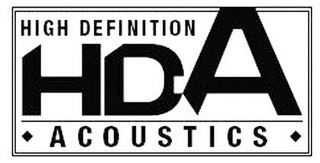 HIGH DEFINITION HDA ACOUSTICS logo