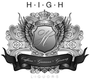 HIGH LIQUORS; H; SIP SIP PASS; CAFFEINE, GUARANA, GINSENG logo