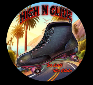 HIGH N GLIDE IN CALI WE SLIDE logo