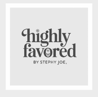 HIGHLY FAVORED BY STEPHY JOE, logo