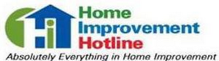HIH HOME IMPROVEMENT HOTLINE ABSOLUTELY EVERYTHING IN HOME IMPROVEMENT logo
