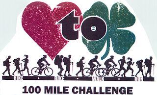 HIKE BIKE WALK RUN 100 MILE CHALLENGE logo
