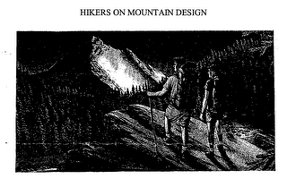 HIKERS ON MOUNTAIN DESIGN logo