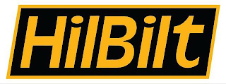 HILBILT IN YELLOW-ORANGE FONT CENTERED WITHIN A BLACK AND YELLOW-ORANGE RECTANGLE CARRIER logo