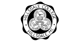 HILLSDALE COLLEGE HILLSDALE, MI. HILLSDALE MICHIGAN ESTABLISHED 1844 VIRTUS TENTAMINE GAUDET logo