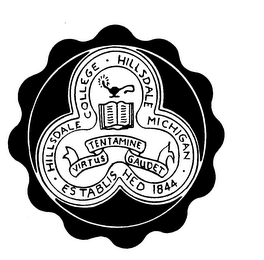 HILLSDALE COLLEGE HILLSDALE MICHIGAN VIRTUS TENTAMINE GAUDET ESTABLISHED 1844 logo