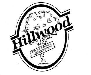 HILLWOOD HILL WOOD PRODUCTS CONTROLLED MANUFACTURE FROM THE TREE TO YOU logo