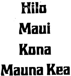 HILO MAUI KONA MAUNA KEA logo