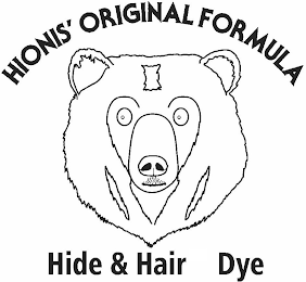 HIONIS' ORIGINAL FORMULA HIDE & HAIR DYE logo