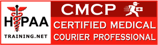HIPAA TRAINING.NET CMCP CERTIFIED MEDICAL COURIER PROFESSIONAL logo