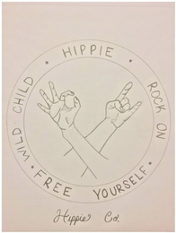 HIPPIE WILD CHILD FREE YOURSELF ROCK ONHIPPIE CO. logo
