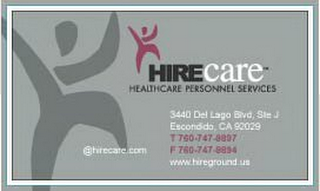 HIRECARE HEALTHCARE PERSONNEL SERVICES HIRECARE.COM WWW.HIREGROUND.US logo