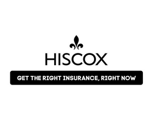 HISCOX GET THE RIGHT INSURANCE, RIGHT NOW logo