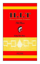 H.I.T HONOR INDIAN TREATIES FULL FLAVOR KING SIZE BOX FILTER logo