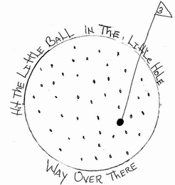 HIT THE LITTLE BALL IN THE · LITTLE HOLE WAY OVER THERE 3 logo