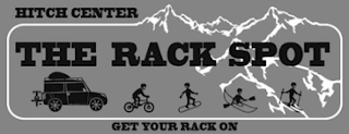 HITCH CENTER THE RACK SPOT GET YOUR RACK ON logo