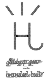 HJ GIDDYUP GEAR AND THE BRANDED BULL logo