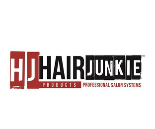 HJ HAIR JUNKIE PRODUCTS PROFESSIONAL SALON SYSTEMS logo