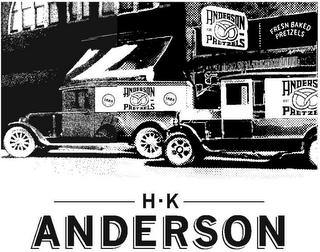 H·K ANDERSON ANDERSON PRETZELS FRESH BAKED PRETZELS EST 1888 logo