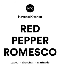H'K HAVEN'S KITCHEN RED PEPPER ROMESCO SAUCE · DRESSING · MARINADE logo