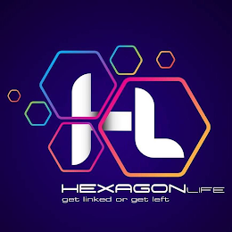 HL HEXAGON LIFE GET LINKED OR GET LEFT logo