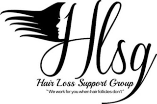 HLSG HAIR LOSS SUPPORT GROUP "WE WORK FOR YOU WHEN HAIR FOLLICLES DON'T" logo