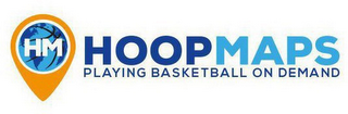 HM HOOPMAPS PLAYING BASKETBALL ON DEMAND logo