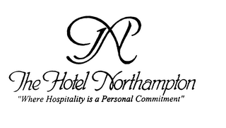 HN THE HOTEL NORTHAMPTON "WHERE HOSPITALITY IS A PERSONAL COMMITMENT" logo
