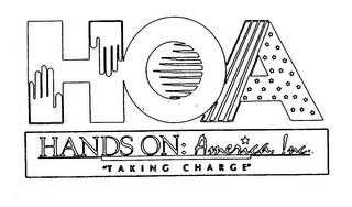 HOA  HANDS ON: AMERICA, INC.  T A K I N G  C H A R G E logo