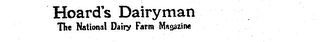 HOARD'S DAIRYMAN THE NATIONAL DAIRY FARMMAGAZINE logo