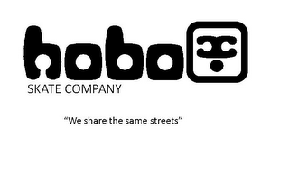 HOBO SKATE COMPANY "WE SHARE THE SAME STREETS" logo