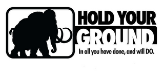 HOLD YOUR GROUND IN ALL YOU HAVE DONE, AND WILL DO. logo