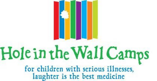 HOLE IN THE WALL CAMPS FOR CHILDREN WITH SERIOUS ILLNESSES, LAUGHTER IS THE BEST MEDICINE logo