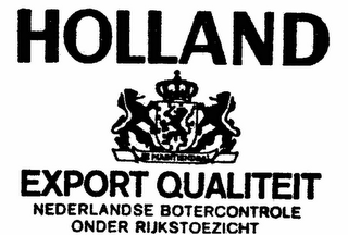 HOLLAND EXPORT QUALITEIT NEDERLANDSE BOTERCONTROLE ONDER RIJKSTOEZICHT logo